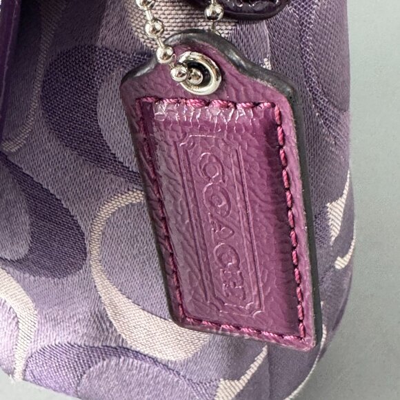 Coach CC Monogram Canvas with Purple Patent Leather Accents Mini Shoulder Bag - Picture 6 of 15